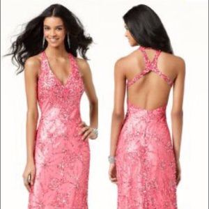 Pink sequin gown